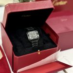 Đồng Hồ Cartier Chế Tác Santos WSSA0039 Màu Đen Dây Cao Su Nhà Máy BV 39 (2)