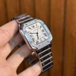 Đồng Hồ Cartier Santos Chế Tác Viền Kim Cương Moissanite 39 (4)