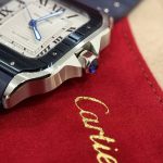 Đồng Hồ Cartier Santos Replica 11 Nam Mặt Trắng Dây Cao Su BV Factory 39 (2)