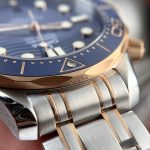 Đồng Hồ Omega Seamaster Demi Vàng Hồng Mặt Xanh Dương VSF 42mm (5)