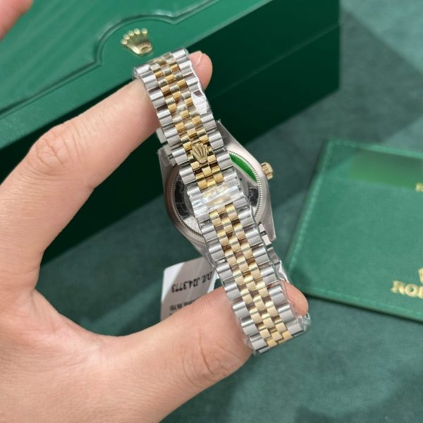 Đồng Hồ Rolex Nữ Rep 11 DateJust Bọc Vàng Gold Mặt Xanh Green GM Factory 31mm (2)