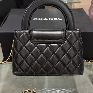 Túi Xách Chanel 23K Kelly Nữ Da Bóng Màu Đen Siêu Cấp 19x13x7cm (2)