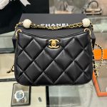 Túi Xách Chanel 24S Hobo Siêu Cấp Nữ Màu Đen Quai Xích 20x13x8cm (2)