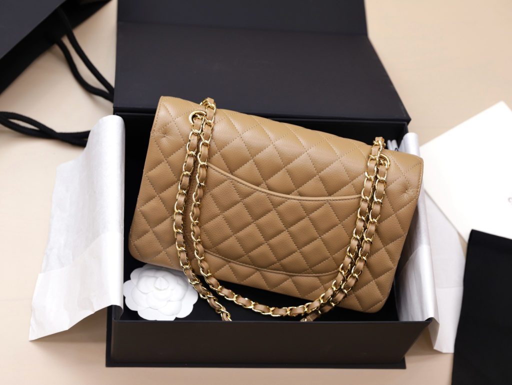 Túi Xách Chanel Classic Replica 11 Nữ Da Bê Màu Nâu 25cm (2)