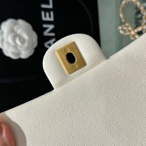 Túi Xách Chanel Handle Mini Replica 11 Chất Da Hạt Màu Trắng 20cm (2)