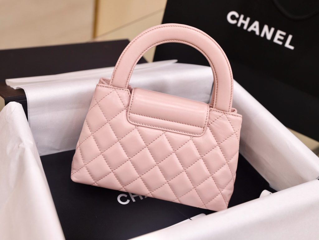 Túi Xách Chanel Kelly Nữ Màu Hồng Nhạt Like Auth 19x13x7cm (2)