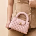 Túi Xách Chanel Kelly Nữ Màu Hồng Nhạt Like Auth 19x13x7cm (2)