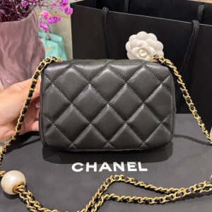 Túi Xách Chanel Mini Siêu Cấp Nữ Màu Đen Khoá Vàng 17x11 (2)
