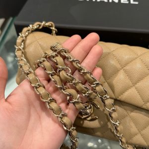 Túi Xách Chanel Replica 11 Nữ Da Bê Màu Nâu 20cm (2)