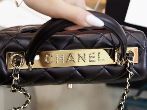 Túi Xách Chanel Trendy Replica 11 Nữ Màu Đen Khoá Mới 25x17x12cm (2)