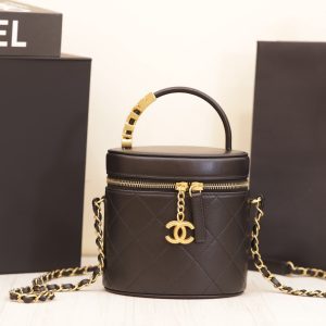 Túi Xách Chanel Vanity Like Auth Nữ Da Bò Khoá Vàng 20x14cm (1)