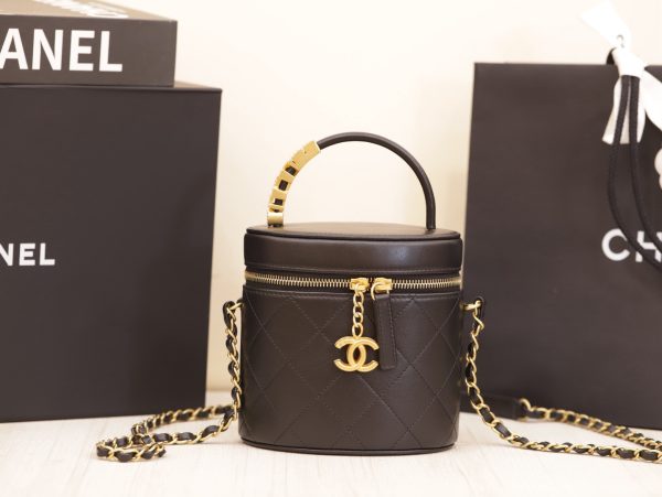 Túi Xách Chanel Vanity Like Auth Nữ Da Bò Khoá Vàng 20x14cm (1)