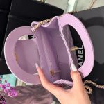 Túi Xách Hàng Hiệu Chanel Kelly Nữ Màu Tím Quai Xích 19x13x7cm (2)
