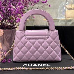 Túi Xách Hàng Hiệu Chanel Kelly Nữ Màu Tím Quai Xích 19x13x7cm (2)