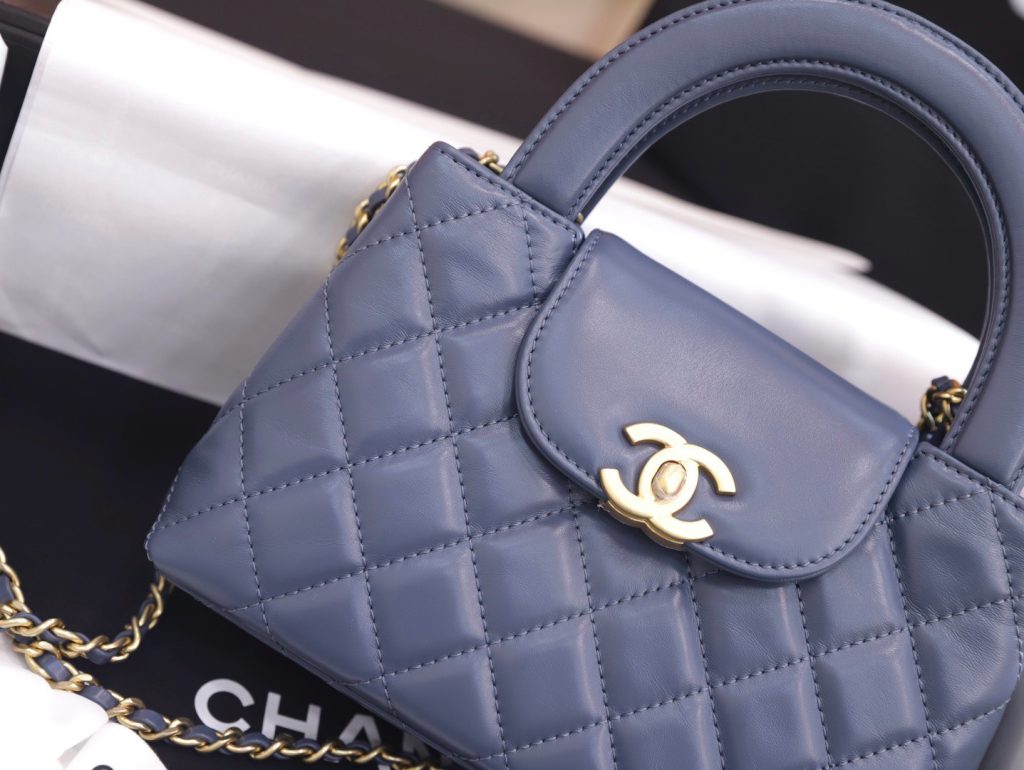 Túi Xách Nữ Chanel Kelly Like Auth Màu Xanh Blue 19x13x7cm (2)