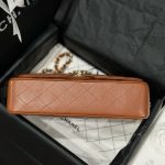 Túi Xách Siêu Cấp Chanel Nữ Da Trơn Màu Nâu Đậm Khoá Vàng 25cm (2)