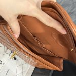 Túi Xách Siêu Cấp Chanel Nữ Da Trơn Màu Nâu Đậm Khoá Vàng 25cm (2)