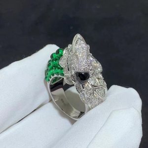 Bộ Vòng Cổ Vòng Tay Bông Tai Và Nhẫn Cartier Les Oiseaux Libres Chế Tác Kim Cương Tự Nhiên Vàng Trắng 18K (2)