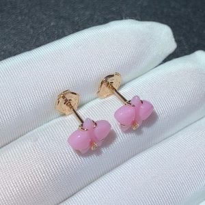 Bông Tai Caresse D'Orchidees Par Cartier Chế Tác Đá Quý Tự Nhiên Vàng Hồng 18K (2)