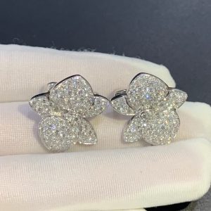 Bông Tai Caresse D’Orchidees Par Cartier Chế Tác Kim Cương Tự Nhiên Vàng Trắng 18K (2)