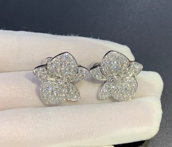 Bông Tai Caresse D’Orchidees Par Cartier Chế Tác Kim Cương Tự Nhiên Vàng Trắng 18K (2)