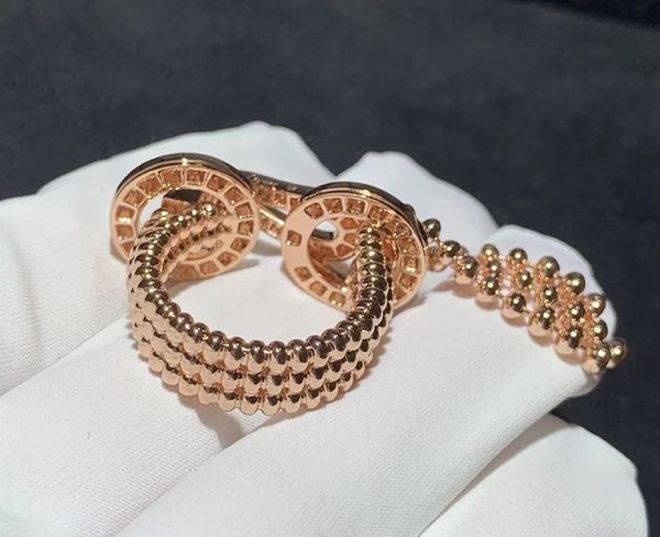 Bông Tai Cartier Agrafe Đính Kim Cương Tự Nhiên Vàng Hồng 18K Tuỳ Chỉnh (2)