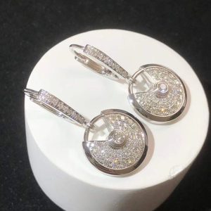 Bông Tai Cartier Amulette Chế Tác Kim Cương Tự Nhiên Vàng Trắng 18K (2)