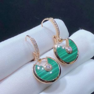 Bông Tai Cartier Amulette Đá Quý Kim Cương Vàng Hồng 18K Chế Tác (2)