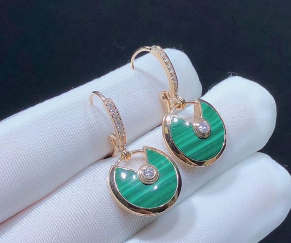 Bông Tai Cartier Amulette Đá Quý Kim Cương Vàng Hồng 18K Chế Tác (2)