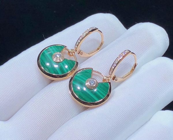 Bông Tai Cartier Amulette Đá Quý Kim Cương Vàng Hồng 18K Chế Tác (2)