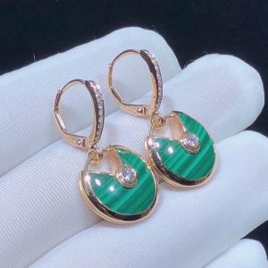 Bông Tai Cartier Amulette Đá Quý Kim Cương Vàng Hồng 18K Chế Tác (2)