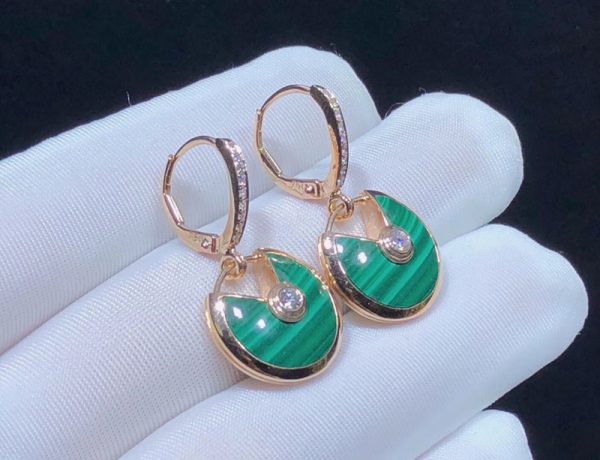 Bông Tai Cartier Amulette Đá Quý Kim Cương Vàng Hồng 18K Chế Tác (2)