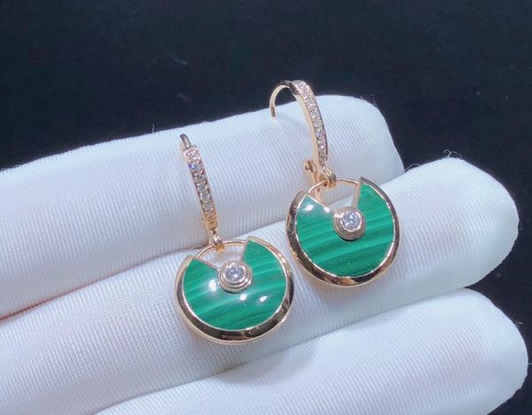 Bông Tai Cartier Amulette Đá Quý Kim Cương Vàng Hồng 18K Chế Tác (2)