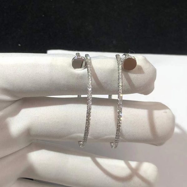 Bông Tai Cartier Juste Un Clou Chế Tác Kim Cương Tự Nhiên Vàng Trắng 18K (2)