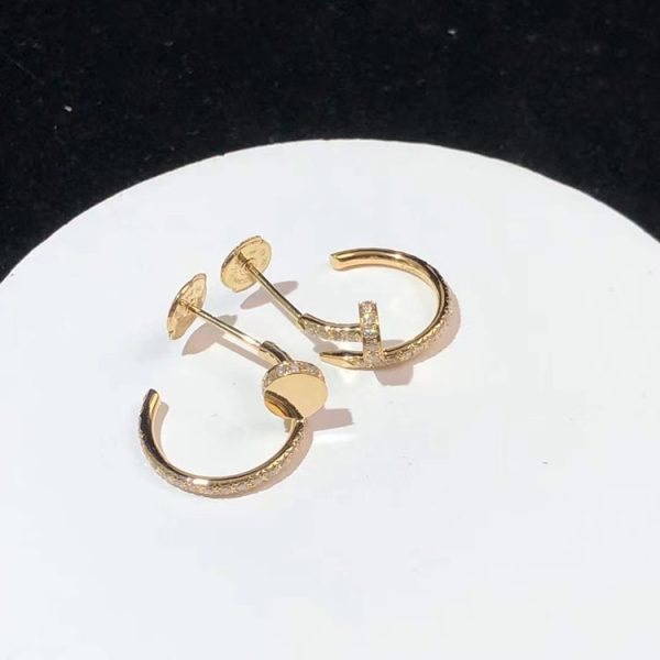 Bông Tai Cartier Juste Un Clou Chế Tác Vàng Hồng 18K Đính Kim Cương Tự Nhiên (2)