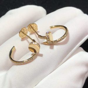 Bông Tai Cartier Juste Un Clou Chế Tác Vàng Hồng 18K Đính Kim Cương Tự Nhiên (2)