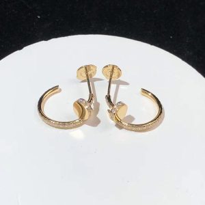 Bông Tai Cartier Juste Un Clou Chế Tác Vàng Hồng 18K Đính Kim Cương Tự Nhiên (2)