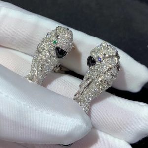 Bông Tai Cartier Les Oiseaux Libérés Chế Tác Kim Cương Tự Nhiên Vàng Trắng 18K (2)