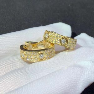 Bông Tai Cartier Love Chế Tác Vàng 18K Đính Kim Cương Tự Nhiên (2)