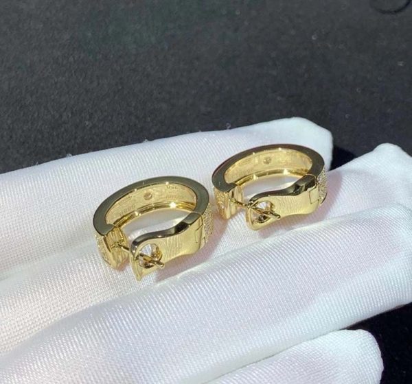 Bông Tai Cartier Love Chế Tác Vàng 18K Đính Kim Cương Tự Nhiên (2)