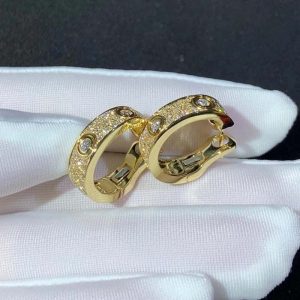 Bông Tai Cartier Love Chế Tác Vàng 18K Đính Kim Cương Tự Nhiên (2)