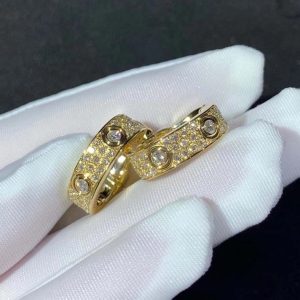 Bông Tai Cartier Love Chế Tác Vàng 18K Đính Kim Cương Tự Nhiên (2)