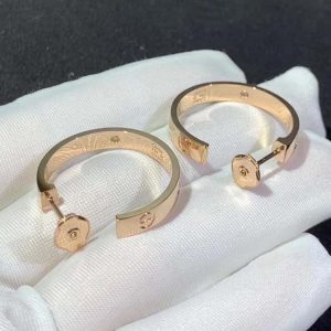 Bông Tai Cartier Love Chế Tác Vàng Hồng 18K Đính Kim Cương Tự Nhiên (2)