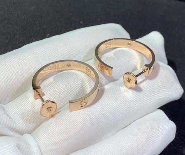 Bông Tai Cartier Love Chế Tác Vàng Hồng 18K Đính Kim Cương Tự Nhiên (2)