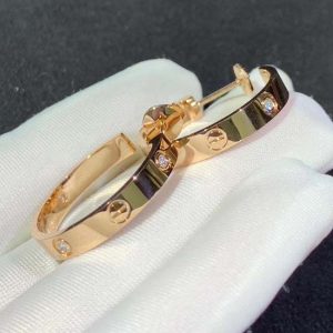 Bông Tai Cartier Love Chế Tác Vàng Hồng 18K Đính Kim Cương Tự Nhiên (2)