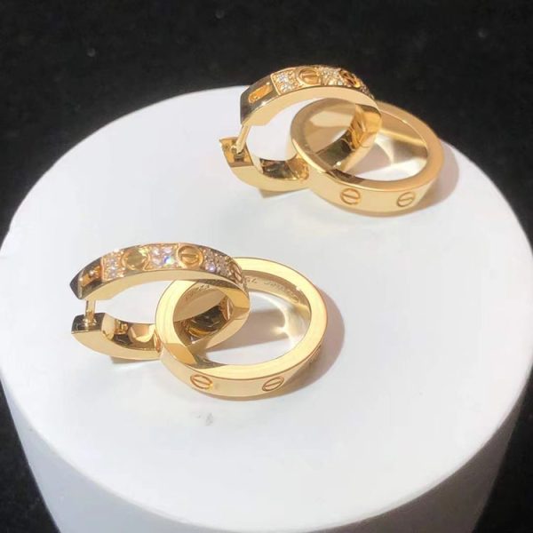 Bông Tai Cartier Love Kim Cương Tự Nhiên Vàng 18K Tuỳ Chỉnh (2)