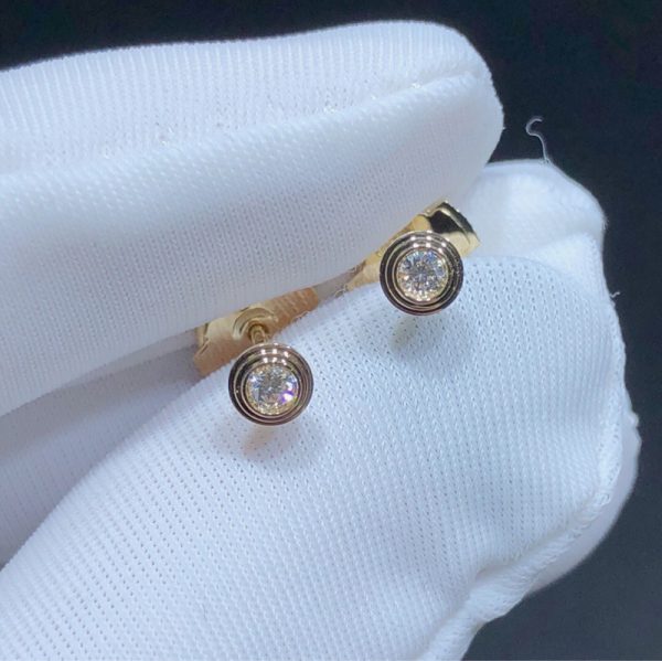 Bông Tai Cartier Nữ Chế Tác Vàng 18K Kim Cương Tự Nhiên (3)