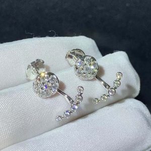 Bông Tai Cartier Nữ Chế Tác Vàng Trắng 18K Đính Kim Cương Tự Nhiên (2)