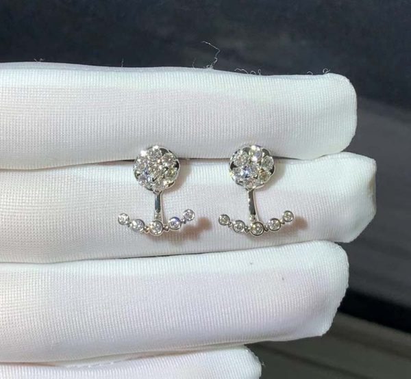 Bông Tai Cartier Nữ Chế Tác Vàng Trắng 18K Đính Kim Cương Tự Nhiên (2)