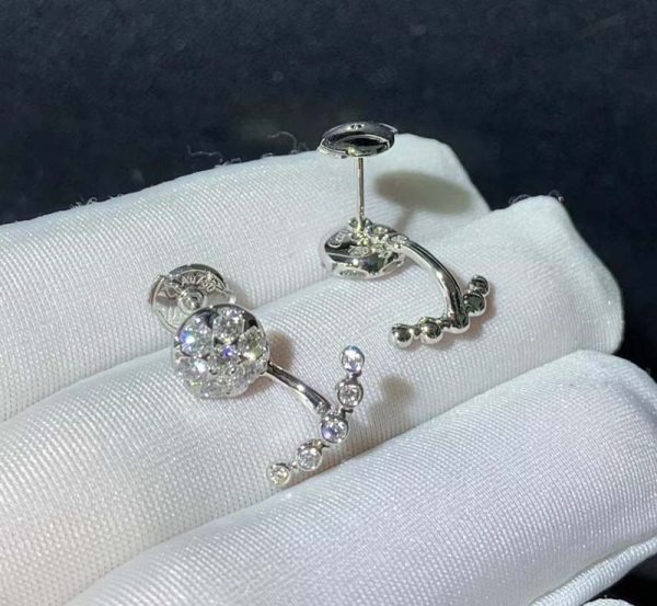 Bông Tai Cartier Nữ Chế Tác Vàng Trắng 18K Đính Kim Cương Tự Nhiên (2)